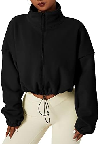Full Zip Fleece Short Jacket Warm Winter Long